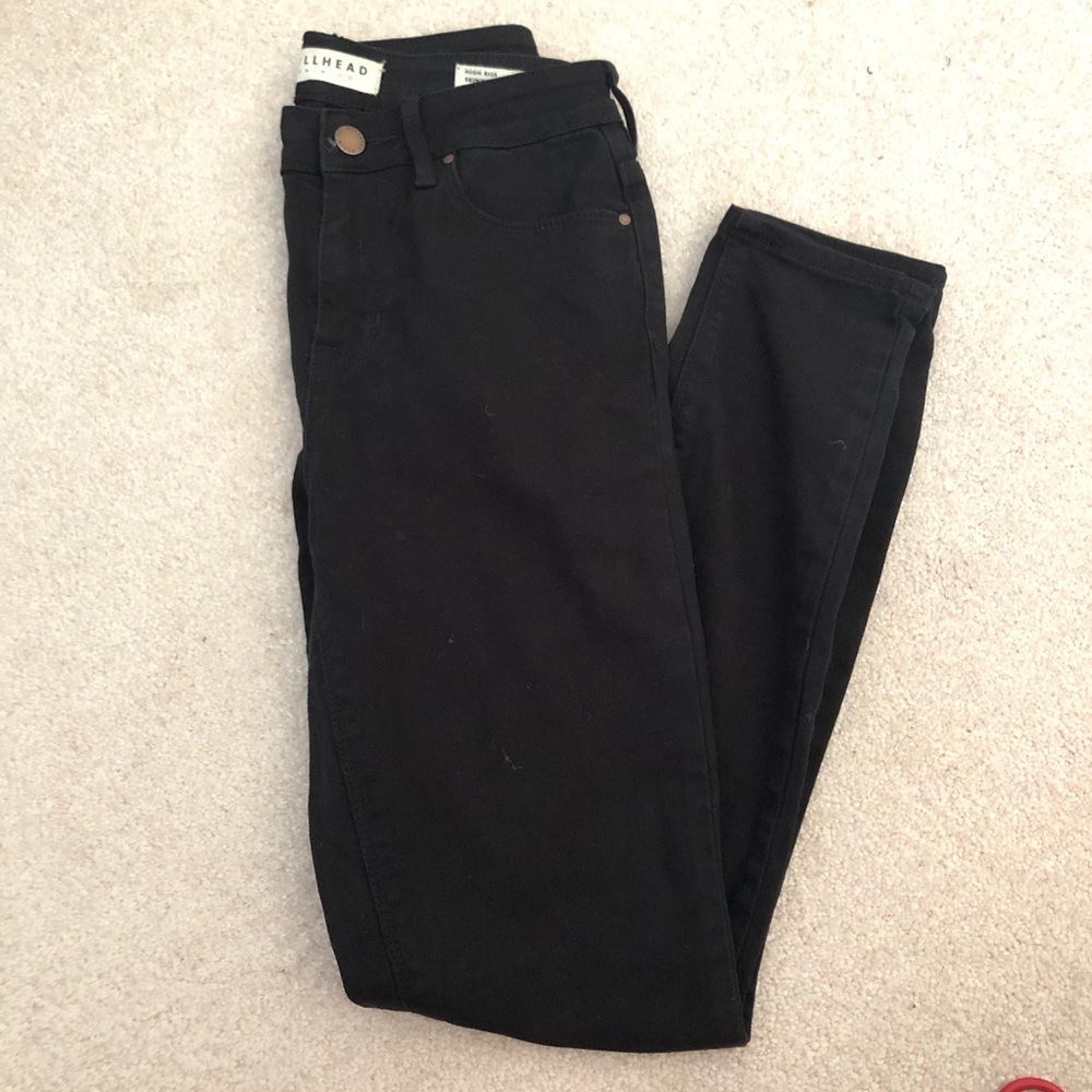 Black Bullhead Skinny Ripped Jeans